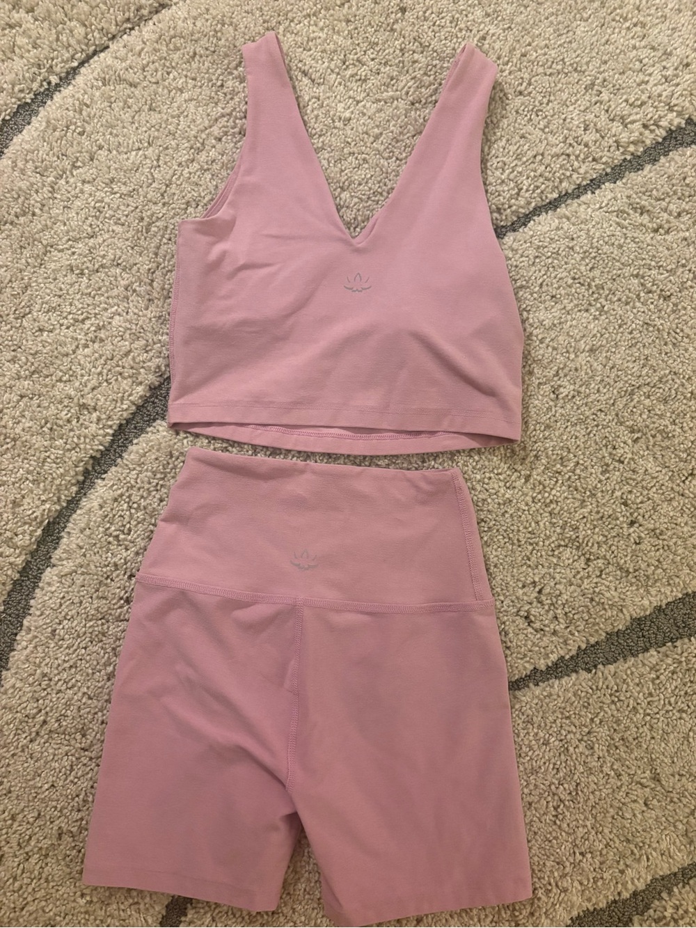 Beyond yoga space dye pink workout set - Picture 2 of 3